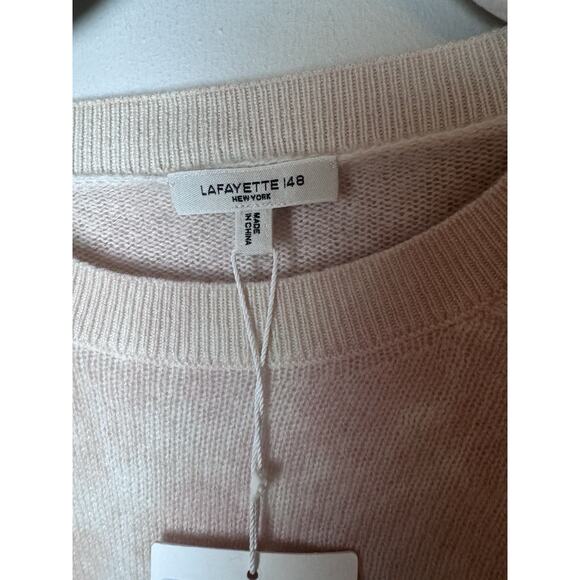Lafayette 148 Women's Size Large Bluff Pink Cashmere Crewneck Sweater NWT $798 - Picture 6 of 12